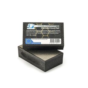 Glass Polish (Grit 120) Pack of 2 PRO Diamond Hand Pad Sanding Blocks for Smoothing, Edging and Polishing - 3.74" x 2.16" (95x 55mm)