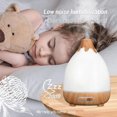 Essential Oil Diffuser, 300ml Quiet Humidifiers for Home, 7 LED Color Safety Auto-Off Timer Aromatherapy Diffuser for Home Office Room,Wood Grain Base (Wood Grain) in Saudi Arabia