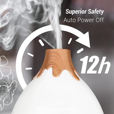 Essential Oil Diffuser, 300ml Quiet Humidifiers for Home, 7 LED Color Safety Auto-Off Timer Aromatherapy Diffuser for Home Office Room,Wood Grain Base (Wood Grain) in Saudi Arabia