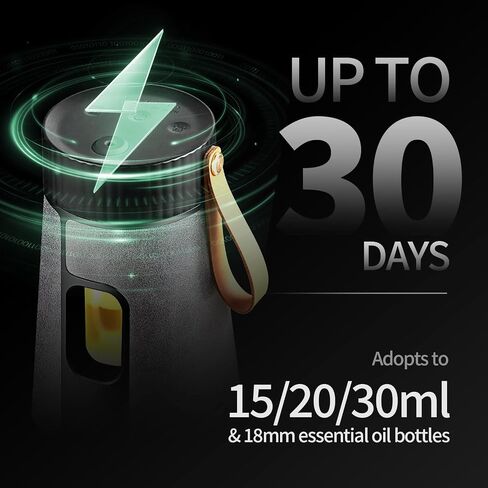 CJC Waterless Aromatherapy Diffuser,Scent Air Machine for Home,Wirelessly Aromatherapy Nebulizer,Anti Oil Leakage Design,1/2/3H Timers Modes & 3 Mist Level,for Bedroom,Living Room,Office,Car (Black) in Saudi Arabia