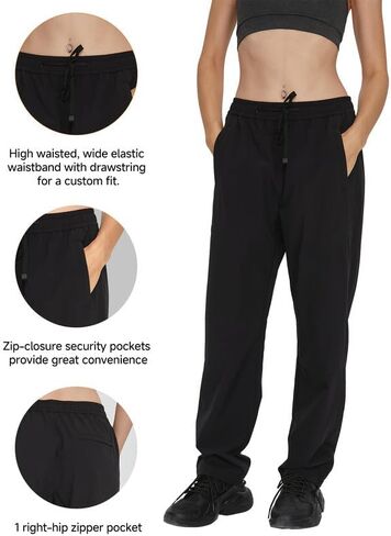 Women's Hiking Pants Quick Dry Lightweight Water Resistant Cargo Pants Elastic Waist Workout Travel Zipper Pockets in Saudi Arabia