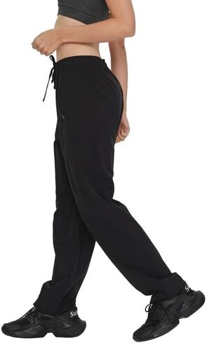 Women's Hiking Pants Quick Dry Lightweight Water Resistant Cargo Pants Elastic Waist Workout Travel Zipper Pockets in Saudi Arabia
