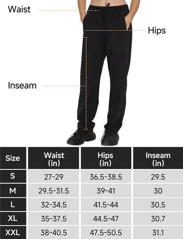 Women's Hiking Pants Quick Dry Lightweight Water Resistant Cargo Pants Elastic Waist Workout Travel Zipper Pockets in Saudi Arabia