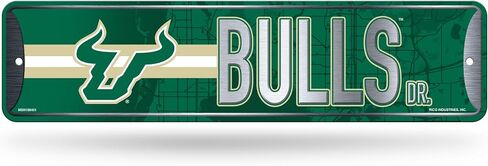 Rico Industries, NCAA South Florida Bulls - USF Metal Street Sign 4" x 15" Home Décor - Bedroom - Office - Man Cave in Saudi Arabia
