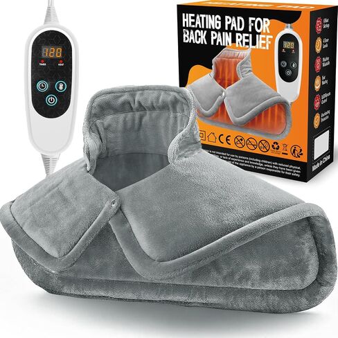 Heating Pad for Neck and Shoulders, 2lb Weighted Neck Heating Pad for Back Pain Relief, Ultra Soft Neck Heating Pad 6 Heat Settings 4 Timers Auto Off Birthday Christmas Gifts for Women Men Mom in Saudi Arabia