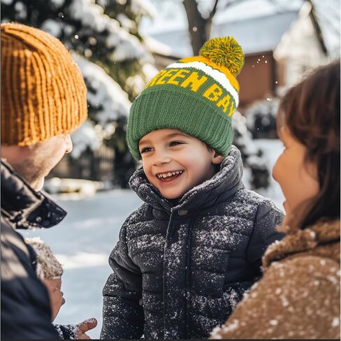Football City Beanie 2024 Fashion Knit Pom-Pom Hat Soft Headwear Cuffed Winter Hat Sport Fans Gift for Men Women Kids in Saudi Arabia