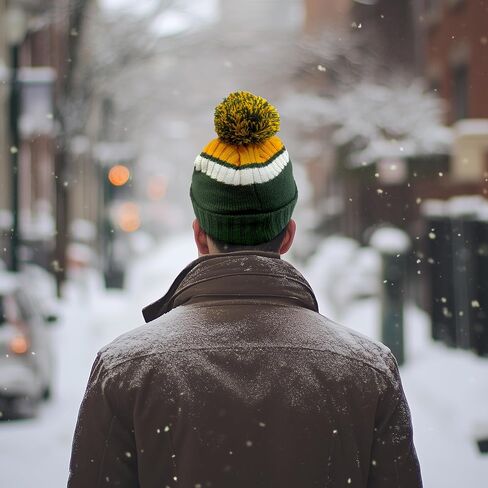 Football City Beanie 2024 Fashion Knit Pom-Pom Hat Soft Headwear Cuffed Winter Hat Sport Fans Gift for Men Women Kids in Saudi Arabia