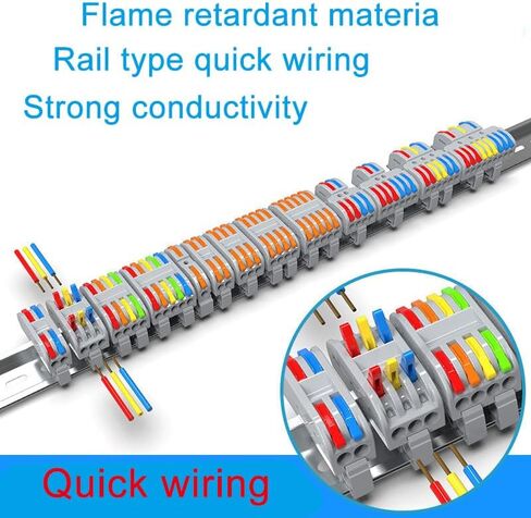 Wire Connectors, Compact Lever Wire Nuts Connectors Wire Terminals 4 Into 4 Out Splicing Wire Connector, Color Valve in-Line Connector for Quick Connect 28-12 AWG (SPL-4 5Pcs) in Saudi Arabia