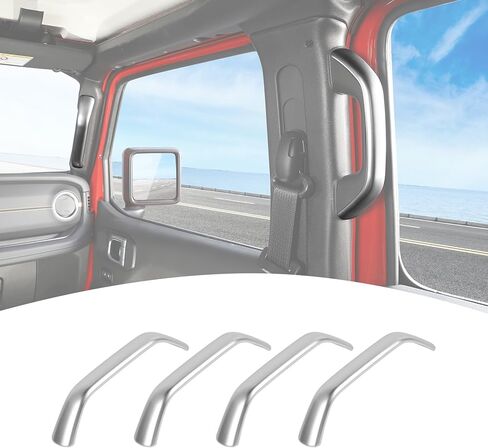 PDKLIN لعام 2024 Jeep JL A&B غطاء مقبض مقبض عمود متوافق مع Jeep Wrangler JL JLU Gladiator JT 2024 ملحقات داخلية بيضاء 4 قطع in Saudi Arabia