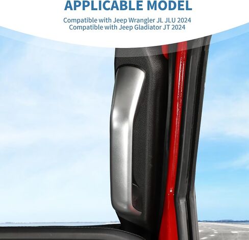 PDKLIN لعام 2024 Jeep JL A&B غطاء مقبض مقبض عمود متوافق مع Jeep Wrangler JL JLU Gladiator JT 2024 ملحقات داخلية بيضاء 4 قطع in Saudi Arabia