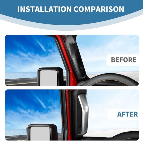 PDKLIN لعام 2024 Jeep JL A&B غطاء مقبض مقبض عمود متوافق مع Jeep Wrangler JL JLU Gladiator JT 2024 ملحقات داخلية بيضاء 4 قطع in Saudi Arabia
