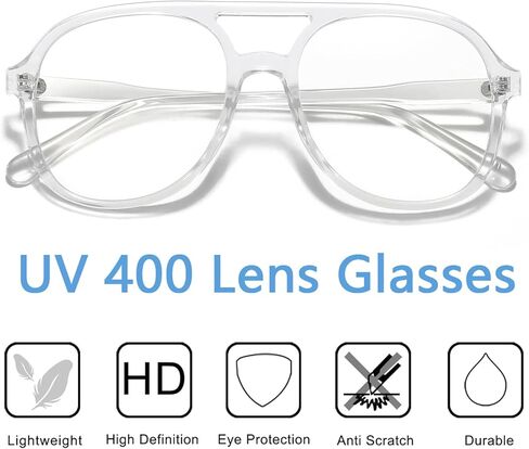 Plastic Pilot Anti-Blue Light Glasses for Women Men Classic Vintage Trendy Square Aviators in Kuwait