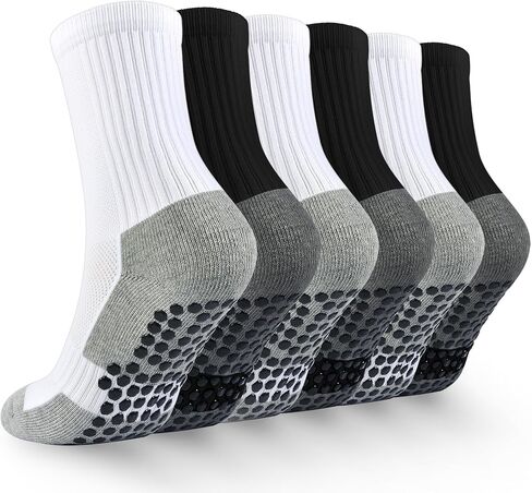 Kids Grip Soccer Socks Boys Basketball Crew Socks Cushioned Athletic Non Slip Socks Girls Running Sport Youth in Saudi Arabia