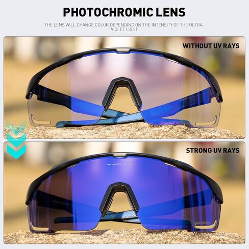 KAPVOE Photochromic Cycling Glasses Men Women Clear Mountain Bike Sunglasses Sports Sunglasses MTB Biking Baseball in Kuwait