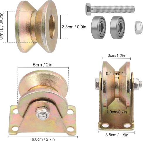 7 قطع عجلة أخدود على شكل حرف V مقاس 2 بوصة، عجلة أخدود على شكل حرف V، عجلات بوابة منزلقة، للمسار على شكل حرف V المقلوب، والبوابات الدوارة. بواسطة جينهاكون in Kuwait