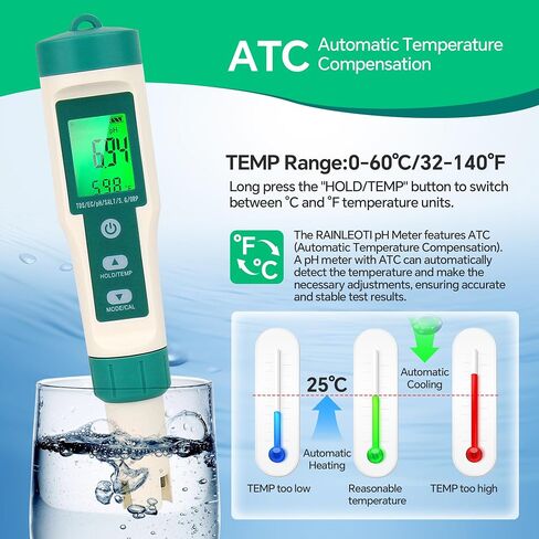 PH and TDS Meter, 7-in-1 Digital pH Tester for Water, PH/TDS/EC/SG/ORP/Salt/Temp in Saudi Arabia