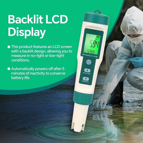 PH and TDS Meter, 7-in-1 Digital pH Tester for Water, PH/TDS/EC/SG/ORP/Salt/Temp in Saudi Arabia