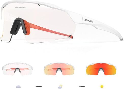 KAPVOE Photochromic Cycling Glasses Men Women Clear Mountain Bike Sunglasses Sports Sunglasses MTB Biking Baseball in Kuwait
