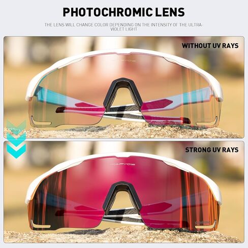 KAPVOE Photochromic Cycling Glasses Men Women Clear Mountain Bike Sunglasses Sports Sunglasses MTB Biking Baseball in Kuwait