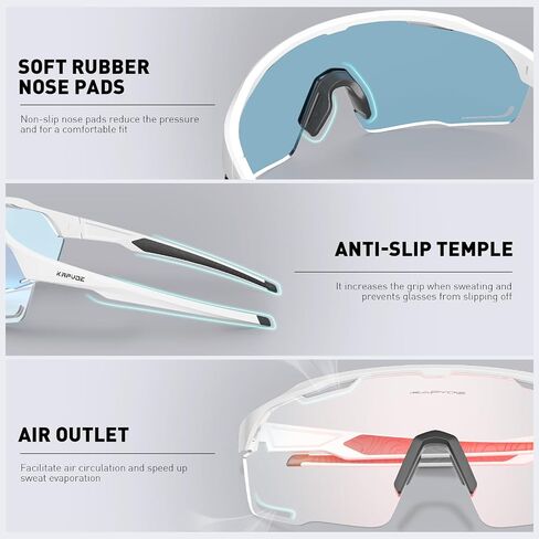 KAPVOE Photochromic Cycling Glasses Men Women Clear Mountain Bike Sunglasses Sports Sunglasses MTB Biking Baseball in Kuwait