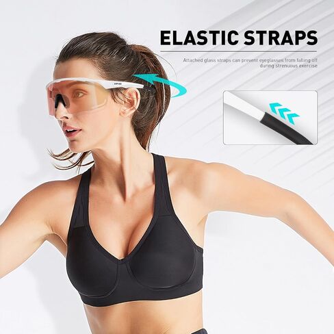 KAPVOE Photochromic Cycling Glasses Men Women Clear Mountain Bike Sunglasses Sports Sunglasses MTB Biking Baseball in Kuwait
