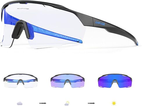 KAPVOE Photochromic Cycling Glasses Men Women Clear Mountain Bike Sunglasses Sports Sunglasses MTB Biking Baseball in Kuwait