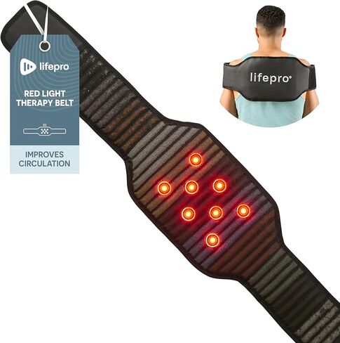 حزام العلاج بالضوء الأحمر والأشعة تحت الحمراء من LifePro للعضلات والجلد | حرارة بالأشعة تحت الحمراء البعيدة مع إعدادات قابلة للتعديل | العلاج بالضوء الأحمر للاسترخاء | مثالي للظهر والخصر والمفاصل | محمولة مع حقيبة حمل in Kuwait