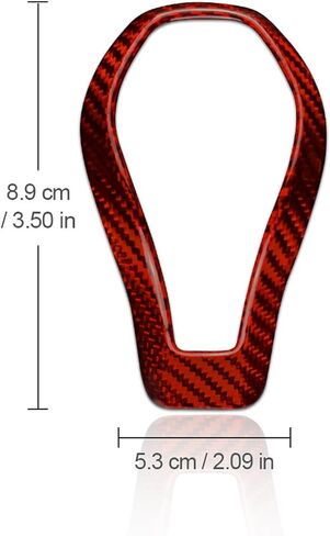 Gear Center Shift Head Console Real Carbon Fiber Covers Panel for Infiniti QX60(2016-2020) Q60(2016-2022) QX80(2018-2022), Interior Button Decal Sticker Protect Decor Frame Car Accessories, Hard Red in Kuwait