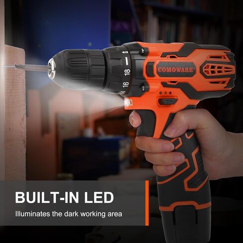 كومو وير مثقاب كهربائي زهري 12 فولت بلون زهري للنساء، 1 بطارية وشاحن، ظرف بدون مفتاح 3/8 انش، سرعتان متغيرتان، 0-450 و0-1500 دورة في الدقيقة، 18+1 موضع و23 قطعة من رؤوس المثقاب/المفك in Kuwait