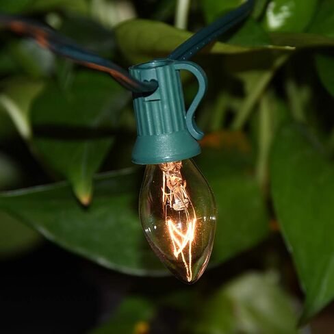 GOOTHY 25 Pack C7 Clear Replacement Bulbs, C7 Clear Light Bulbs for Christmas Outdoor Patio Indoor String Lights, C7/E12 Candelabra Base, 5 Watt Night Light Bulbs- Clear in Saudi Arabia