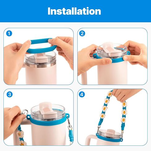 Water Bottle Handle Strap for Stanley Cup, Owala and Most 12-40oz Bottles in Saudi Arabia