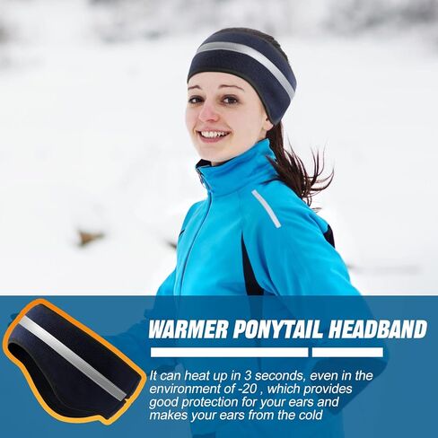 Lasnten 3 قطع الشتاء الأذن دفئا عقال للنساء ذيل حصان عقال عاكس عقال الصوف تشغيل الأذن يفشل الأذن يغطي للطقس البارد الرياضة في الهواء الطلق in Kuwait