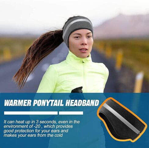 Lasnten 3 قطع الشتاء الأذن دفئا عقال للنساء ذيل حصان عقال عاكس عقال الصوف تشغيل الأذن يفشل الأذن يغطي للطقس البارد الرياضة في الهواء الطلق in Kuwait