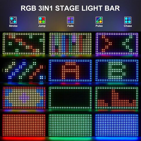DJ Strobe Stage Light Bar, 288 RGB LED Wall Washer Light, 55 Zones Chasing Stage Party Light 4-in-1 DMX512, Remote Control for Halloween, Wedding, Club, Party (Black 1 Pack) in Saudi Arabia