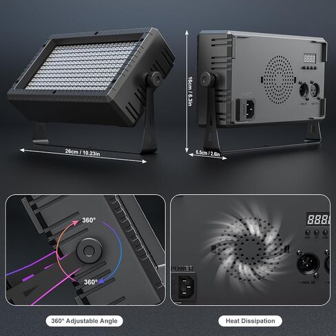 DJ Strobe Stage Light Bar, 288 RGB LED Wall Washer Light, 55 Zones Chasing Stage Party Light 4-in-1 DMX512, Remote Control for Halloween, Wedding, Club, Party (Black 1 Pack) in Saudi Arabia