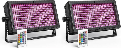 DJ Strobe Stage Light Bar, 288 RGB LED Wall Washer Light, 55 Zones Chasing Stage Party Light 4-in-1 DMX512, Remote Control for Halloween, Wedding, Club, Party (Black 1 Pack) in Saudi Arabia