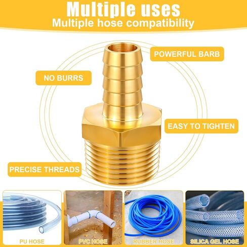 قطعتان من تركيبات خرطوم الهواء، تركيبات بارب لخرطوم الهواء 1/2 بوصة بارب × 3/4 بوصة خرطوم ذكر NPT إلى وصلة تركيب الأنابيب طقم تركيب إصلاح خرطوم الهواء الشائك in Saudi Arabia
