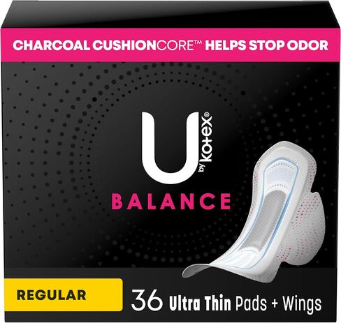 فوط U من Kotex Balance رفيعة للغاية مع أجنحة، امتصاص منتظم، 36 قطعة (قد تختلف التعبئة) in Saudi Arabia