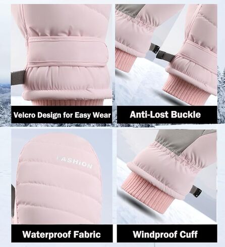 Women Winter-Ski-Mittens Gloves Waterproof-Snow-Gloves Warm Touchscreen Mittens for Cold Weather Snowboarding in Kuwait