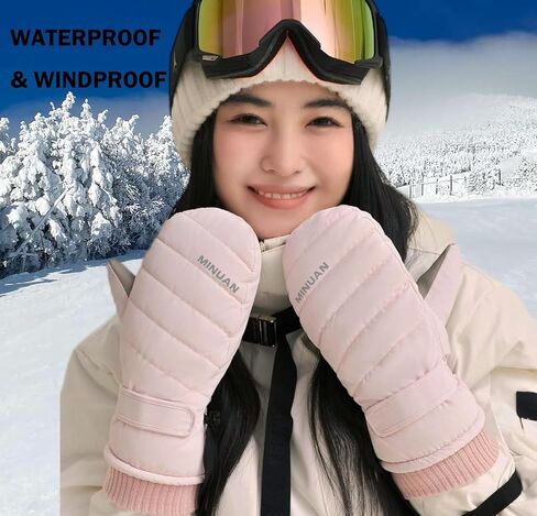 Women Winter-Ski-Mittens Gloves Waterproof-Snow-Gloves Warm Touchscreen Mittens for Cold Weather Snowboarding in Kuwait