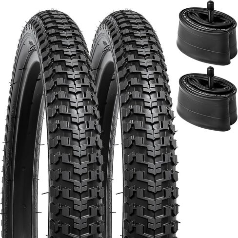 YUNSCM 2-PCS 16" إطارات الدراجة 16x2.125/57-305 و16" أنابيب الدراجة الثقيلة صمام شريدر متوافق مع 16x1.95 16x2.0 16x2.10 16 x 2.125 16x2.15 إطارات وأنابيب الدراجة/الدراجة (Y- 651) in Saudi Arabia