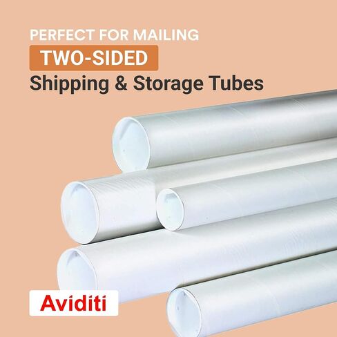 AVIDITI Cardboard Tubes with Caps, 48"L x 4"W x 4"H, Pack of 15 | Poster Tube for Mailing and Storage of Blueprints, Artwork, Crafts, Long Art Holder, 48 inches in Saudi Arabia