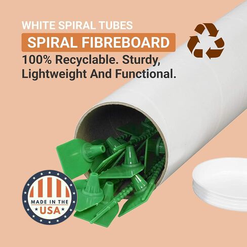 AVIDITI Cardboard Tubes with Caps, 48"L x 4"W x 4"H, Pack of 15 | Poster Tube for Mailing and Storage of Blueprints, Artwork, Crafts, Long Art Holder, 48 inches in Saudi Arabia