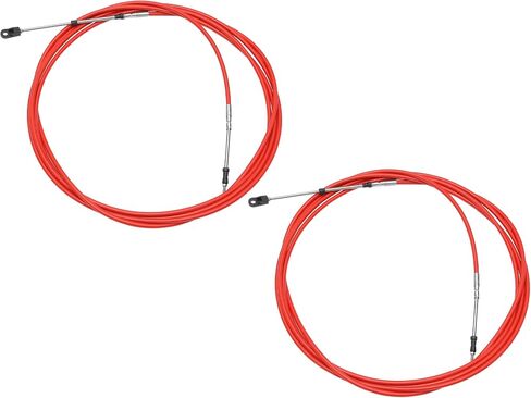 ACROPIX Universal 600cm 20FT 33C/3300 Marine Boat Throttle Shift Control Cable Red with Fastening Head for Yamaha Outboard Engine - Pack of 2 in Saudi Arabia