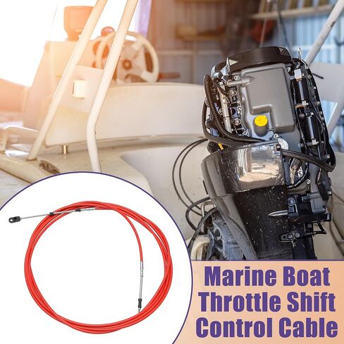 ACROPIX Universal 600cm 20FT 33C/3300 Marine Boat Throttle Shift Control Cable Red with Fastening Head for Yamaha Outboard Engine - Pack of 2 in Saudi Arabia