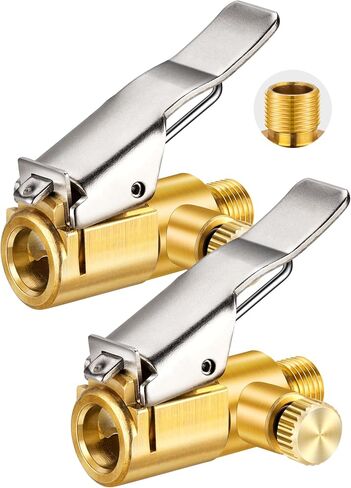 Heavy Duty Locking Tire Chuck Set, 1/4" Female NPT Screw On Air Chuck w/Tire Inflator Nozzle & Pressure Release Button, Quick Connect Tire Inflator Clip Adapter for Air Compressor Guage Pump in Saudi Arabia