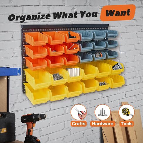 صناديق تخزين مثبتة على الحائط، منظم صناديق قطع 30 قطعة للمتجر، منظم البراغي، رف أدوات المرآب للبراغي والصواميل والمسامير والأظافر والخرز وأجزاء الأجهزة الصغيرة in Kuwait