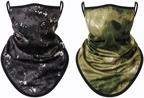 2 Pack Neck Gaiter with Ear Loops Full Head Mask Neck Covers Bandana Cloth Face Gaiter Mask Headwear in Saudi Arabia