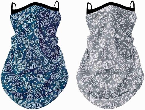 2 Pack Neck Gaiter with Ear Loops Full Head Mask Neck Covers Bandana Cloth Face Gaiter Mask Headwear in Saudi Arabia