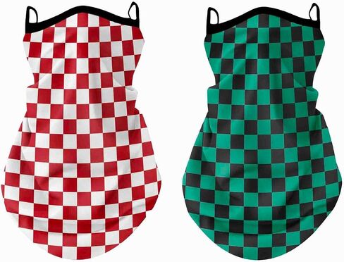 2 Pack Neck Gaiter with Ear Loops Full Head Mask Neck Covers Bandana Cloth Face Gaiter Mask Headwear in Saudi Arabia